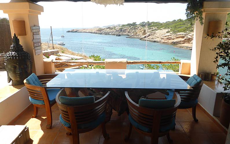 Villa For Rent On The Beach Front Line Cala Tarida San Jose Ibiza