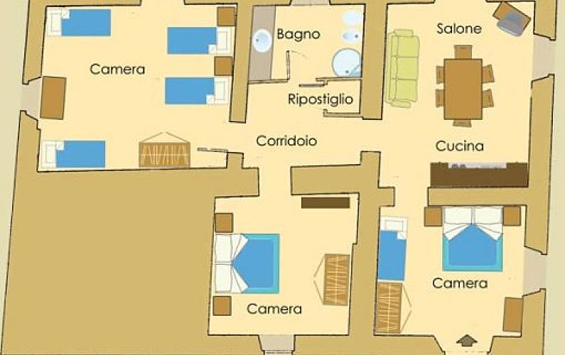 Appartamenti con cucina e soggiorno in Toscana