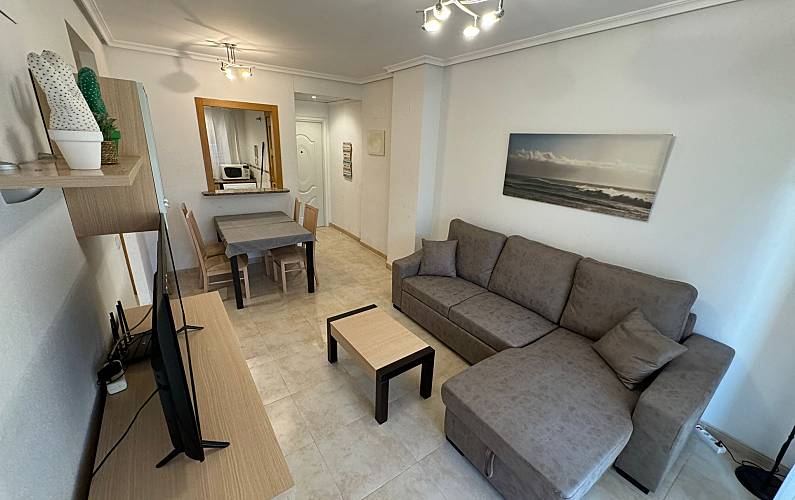 Strandnahes Wohnzimmer Castellón Oropesa del Mar/Orpesa Ferienwohnung - Wohnzimmer