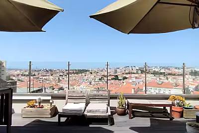 Lisbon view with rooftop